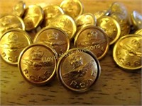 20pc Vintage RCAF Brass Coat Uniform Buttons