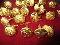 12 Sets Vintage Brass State Seal Cuff Links - NOS