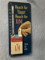 L&M Cigarette 13" tin advertising thermometer