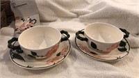 Villeroy and Boch, Bullion Bowls with Saucers,