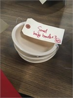 3 small beige bowls Food Service