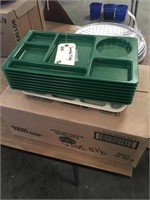 Lunch trays  Green Carlisle 9Dx15W  6 compartment