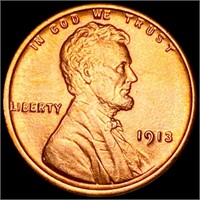 1913 Lincoln Wheat Penny CHOICE BU RED