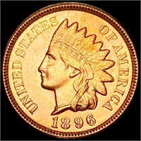 1896 Indian Head Penny CHOICE BU RED