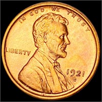 1921-S Lincoln Wheat Penny CHOICE BU RED