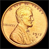 1917-S Lincoln Wheat Penny CHOICE BU RED