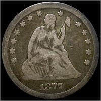 1877-CC Seated LIberty Quarter NICELY CIRCULATED