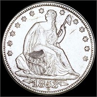 1853 Seated Half Dollar NEARLY UNCIRCULATED
