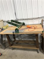 THE MARLIN WOOD CARVER SHOP TABLE, 36 X 60 X 35" T