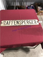 RAFFENSPERGER TIN SIGN, 6 X 29.5"