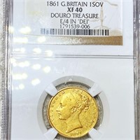 1861 G. Britain Gold Sovereign NGC - XF40