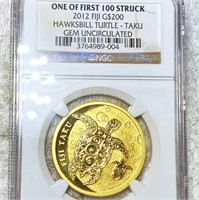 2012 Fiji Gold $200 NGC - GEM UNCIRCULATED 1Oz