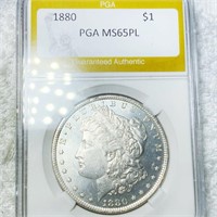 1880 Morgan Silver Dollar PGA - MS 65 PL