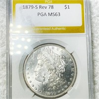 1879-S Rev '78 Morgan Silver Dollar PGA - MS63