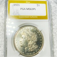 1921 Morgan Silver Dollar PGA - MS 63 PL