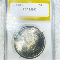 1890-S Morgan Silver Dollar PGA - MS67