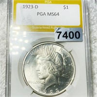 1923-D Silver Peace Dollar PGA - MS64