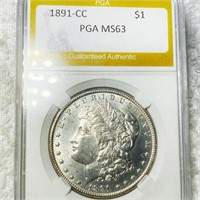 1891-CC Morgan Silver Dollar PGA - MS63