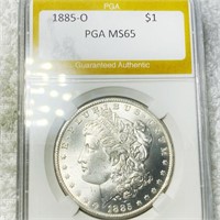 1885-O Morgan Silver Dollar PGA - MS65