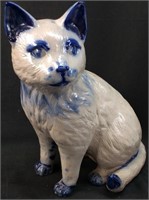 1995 POTTERY CAT SCULPTURE BY JS IN NC