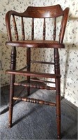 ANTIQUE CANED HIGH CHAIR