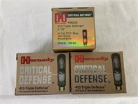3 boxes of Hornady Critical Defense 410 triple def