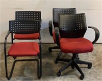 (4) Rolling Chairs And Stationary Chairs