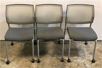 (3) Rolling Waiting Room Chairs