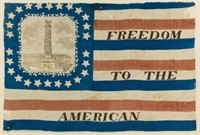 Fine and Rare Native American Party flag banner (c.1844), from a large selection of early flags and political textiles