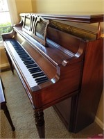 Krakauer Upright Piano, Mahogany Stain, 59” Long,