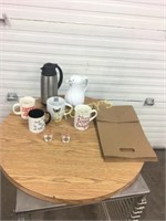 Tea Pot, Insulated Jug, Coffee Cups, Etc.