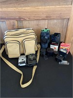 Bag  With Cameras and Lenses