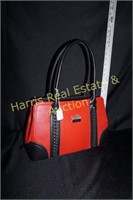 RED COACH HANDBAG WITH GLOVES