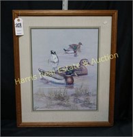 PRINT OF MALLARDS AND HENS BY ANNI MOLLER