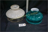 2 DECORATIVE GLASS LAMP COVERS