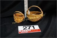 2 SMALL ANTIQUE BASKETS