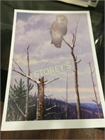LE "Great Grey Owl" Signed D Harty Print