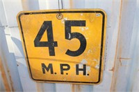HEAVY METAL 45 MPH ROAD SIGN