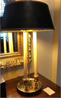 Brass Candlestick Lamp, 24” Tall, 8” Round Base