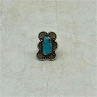 JV SIGNED STERLING SILVER TURQUOISE RING 16g