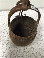 Unique Antique cast iron bucket