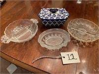 ANTIQUE GLASS AND BLUEWARE