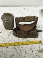 Kerosene Sad Iron Cast iron pressing iron. Antique
