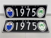 Set of Victorian Bicentennial Number Plates 1975