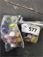 3 BAGS ASSORTED MARBLES