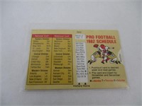 Vintage 1982 Pro Football Schedule
