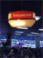 Hudepohl gold beer ceiling hanging light