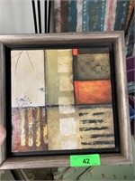 LOT OF 9 SQUARE ABSTRACT WALL ART