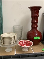 LOT OF MISC DISHES/ VASES ETC