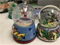 3PC WATERGLOBES 2 ARE DISNEY 1 IS EMPTY